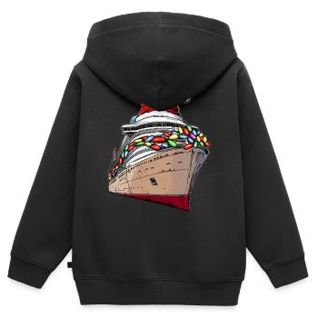 Croisière Croisière Vacances Première Croisière - Sweat Premium à capuche zippé enfant bio - noir - Dos - AI Model Kid Male (0cm)