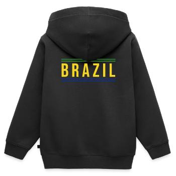 Brasilien Brazil shirt Brasilianer Rio de Janeirao - Kinder Premium Organic Zip Hoodie - Schwarz - Hinten - AI Model Kid Male (0cm)