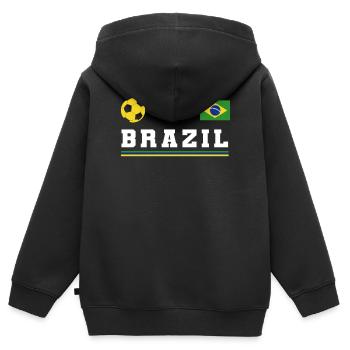 Brasilien Brazil shirt Brasilianer Rio de Janeirao - Kinder Premium Organic Zip Hoodie - Schwarz - Hinten - AI Model Kid Male (0cm)