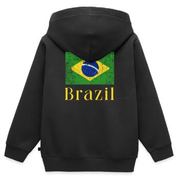 Brasilien Brazil shirt Brasilianer Rio de Janeirao - Kinder Premium Organic Zip Hoodie - Schwarz - Hinten - AI Model Kid Male (0cm)