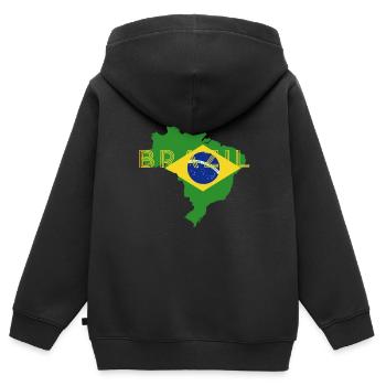 Brasilien Brazil shirt Brasilianer Rio de Janeirao - Kinder Premium Organic Zip Hoodie - Schwarz - Hinten - AI Model Kid Male (0cm)
