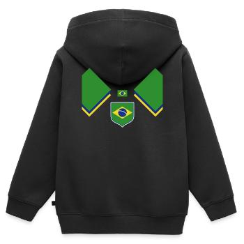 Brasilien Brazil shirt Brasilianer Rio de Janeirao - Kinder Premium Organic Zip Hoodie - Schwarz - Hinten - AI Model Kid Male (0cm)