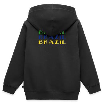 Brasilien Brazil shirt Brasilianer Rio de Janeirao - Kinder Premium Organic Zip Hoodie - Schwarz - Hinten - AI Model Kid Male (0cm)