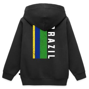 Brasilien Brazil shirt Brasilianer Rio de Janeirao - Kinder Premium Organic Zip Hoodie - Schwarz - Hinten - AI Model Kid Male (0cm)