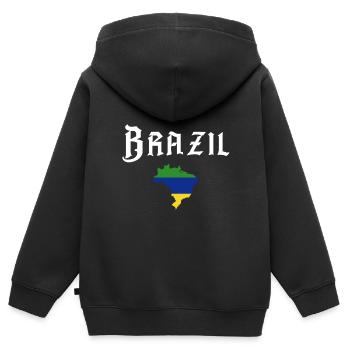 Brasilien Brazil shirt Brasilianer Rio de Janeirao - Kinder Premium Organic Zip Hoodie - Schwarz - Hinten - AI Model Kid Male (0cm)