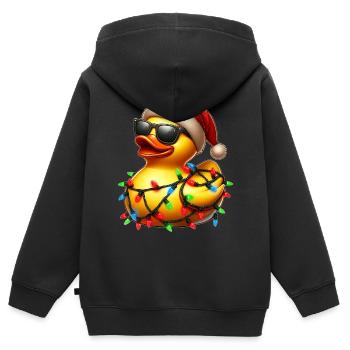 Tupfende Gummi-Ente Sonnenbrille Niedlich Weihnach - Kinder Premium Organic Zip Hoodie - Schwarz - Hinten - AI Model Kid Male (0cm)
