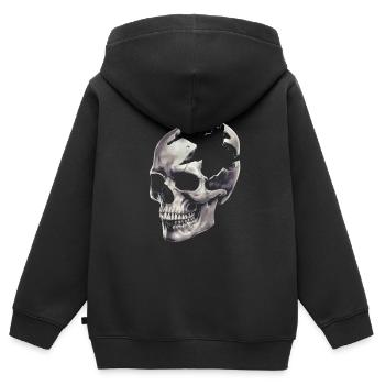 Destroyed skull - Kids Premium Organic Zip-up Hoodie - black - Back - AI Model Kid Male (0cm)