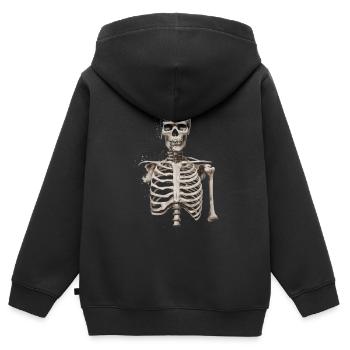 Destroyed skeleton - Kids Premium Organic Zip-up Hoodie - black - Back - AI Model Kid Male (0cm)