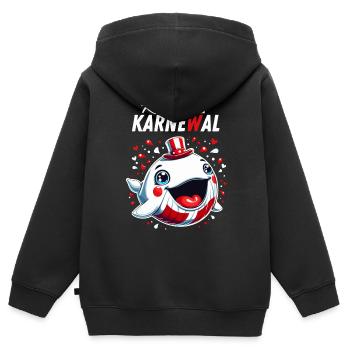 Carnaval de Cologne Wal rut Wiess Kölle Alaaf Cologne - Sweat Premium à capuche zippé enfant bio - noir - Dos - AI Model Kid Male (0cm)