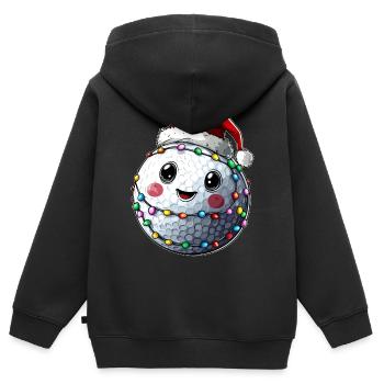 Mignon Golf Balle Golfer Golf Père Noël - Sweat Premium à capuche zippé enfant bio - noir - Dos - AI Model Kid Male (0cm)