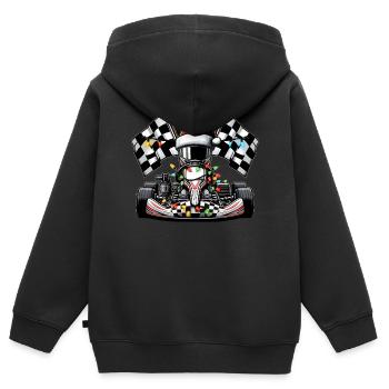 Go Kart Racing Karting Go Kart Racer Weihnachtsmüt - Sweat Premium à capuche zippé enfant bio - noir - Dos - AI Model Kid Male (0cm)