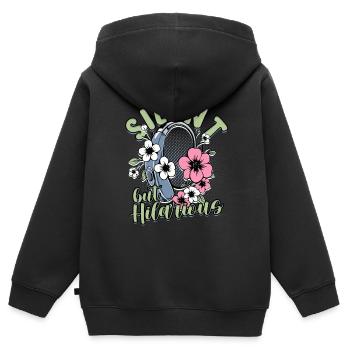Malentendant Perte auditive Silencieux mais hilarant - Sweat Premium à capuche zippé enfant bio - noir - Dos - AI Model Kid Male (0cm)