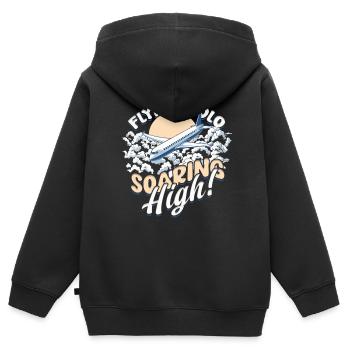 Premier pilote de vol solo Voler en solo Soaring High - Sweat Premium à capuche zippé enfant bio - noir - Dos - AI Model Kid Male (0cm)