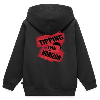Tipping the Horizon - Paragliding Saying - Kids Premium Organic Zip-up Hoodie - black - Back - AI Model Kid Male (0cm)