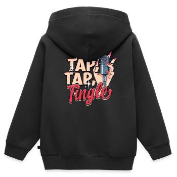ASMR Whisper Tap Tap Tingle - Kids Premium Organic Zip-up Hoodie - black - Back - AI Model Kid Male (0cm)