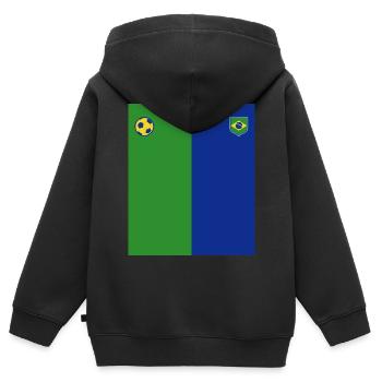 Brasilien Brazil shirt Brasilianer Rio de Janeirao - Kinder Premium Organic Zip Hoodie - Schwarz - Hinten - AI Model Kid Male (0cm)