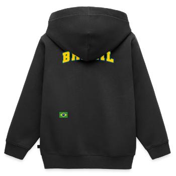 Brasilien Brazil shirt Brasilianer Rio de Janeirao - Kinder Premium Organic Zip Hoodie - Schwarz - Hinten - AI Model Kid Male (0cm)