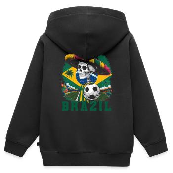 Brasilien Brazil shirt Brasilianer Rio de Janeirao - Kinder Premium Organic Zip Hoodie - Schwarz - Hinten - AI Model Kid Male (0cm)