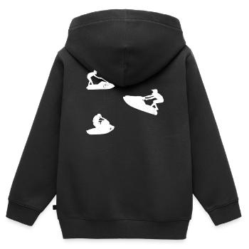 Jet Ski Silhouette Jet Skiing Jet Ski Driver - Sweat Premium à capuche zippé enfant bio - noir - Dos - AI Model Kid Male (0cm)