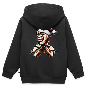 Arm Wrestling Arm Wrestler Weihnachtsmütze Xmas - Kinder Premium Organic Zip Hoodie - Schwarz - Hinten - AI Model Kid Male (0cm)