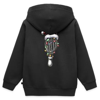 Fouet Chapeau de Noël Boulangerie Noël - Sweat Premium à capuche zippé enfant bio - noir - Dos - AI Model Kid Male (0cm)