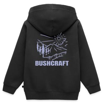 Bushcraft - Busch Genie mit Craftiness - Kinder Premium Organic Zip Hoodie - Schwarz - Hinten - AI Model Kid Male (0cm)