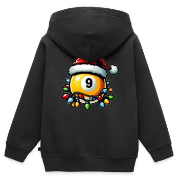 Billardkugel Pool Weihnachtsmütze Xmas - Kinder Premium Organic Zip Hoodie - Schwarz - Hinten - AI Model Kid Male (0cm)