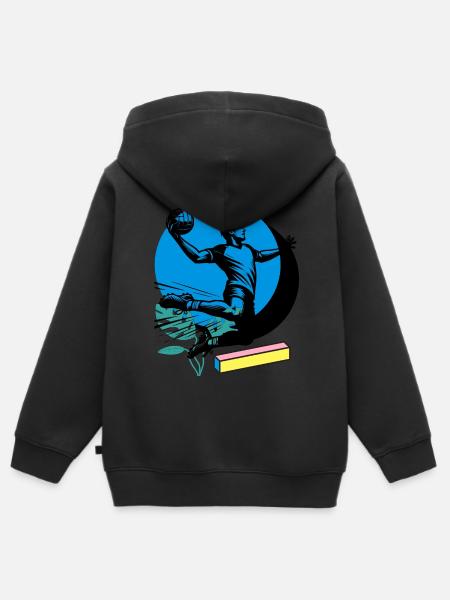Handball Handballer - Kinder Premium Organic Zip Hoodie - Schwarz