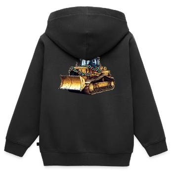 Bulldozer Weihnachtsmütze Xmas - Kinder Premium Organic Zip Hoodie - Schwarz - Hinten - AI Model Kid Male (0cm)