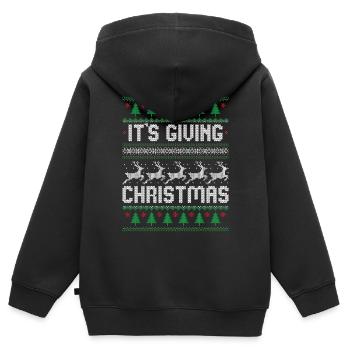 Es ist das Schenken von Weihnachten - Kinder Premium Organic Zip Hoodie - Schwarz - Hinten - AI Model Kid Male (0cm)