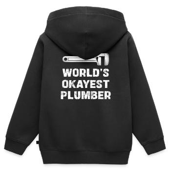 Weltbester Durchschnitts-Klempner Humorvoller - Kinder Premium Organic Zip Hoodie - Schwarz - Hinten - AI Model Kid Male (0cm)