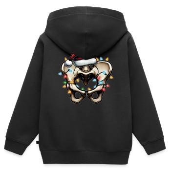 Prothèse de hanche Chirurgie de la hanche Père Noël - Sweat Premium à capuche zippé enfant bio - noir - Dos - AI Model Kid Male (0cm)