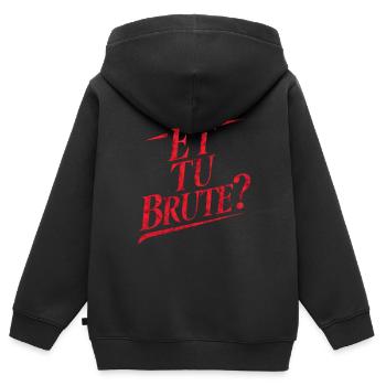 Et tu brute Julius Caesar lateinisches Zitat - Kinder Premium Organic Zip Hoodie - Schwarz - Hinten - AI Model Kid Male (0cm)