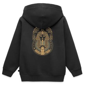 Pharaon égyptien - Sweat Premium à capuche zippé enfant bio - noir - Dos - AI Model Kid Male (0cm)
