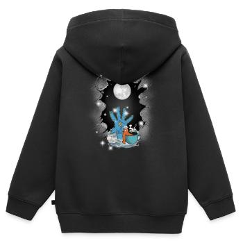 Halloween Fantasy lustig gruselig spaßig - Kinder Premium Organic Zip Hoodie - Schwarz - Hinten - AI Model Kid Male (0cm)
