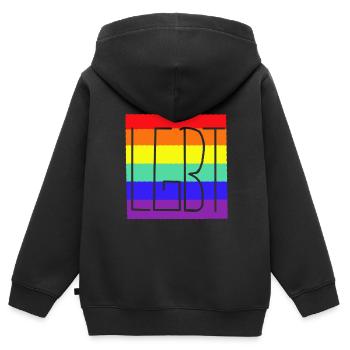 LGBT Regenbogenfahne Gay Pride - Kinder Premium Organic Zip Hoodie - Schwarz - Hinten - AI Model Kid Male (0cm)