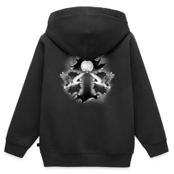 Mouette mouette mystique mouette maritime - Sweat Premium à capuche zippé enfant bio - noir - Dos - AI Model Kid Male (0cm)