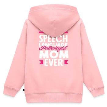 Beste Sprachtherapeutin Mama Aller Zeiten - Kinder Premium Organic Zip Hoodie - Rosa - Hinten - AI Model Kid Female (0cm)