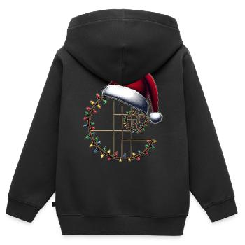 Fibonacci Goldener Schnitt Heilige Geometrie - Kinder Premium Organic Zip Hoodie - Schwarz - Hinten - AI Model Kid Male (0cm)