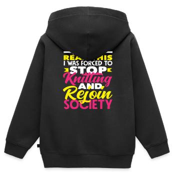 Stricken Und Gesellschaft - Kinder Premium Organic Zip Hoodie - Schwarz - Hinten - AI Model Kid Male (0cm)