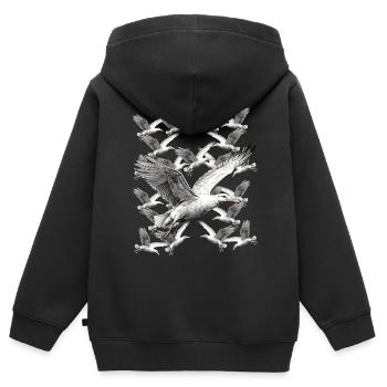 Möwe Möwen maritim - Kinder Premium Organic Zip Hoodie - Schwarz - Hinten - AI Model Kid Male (0cm)