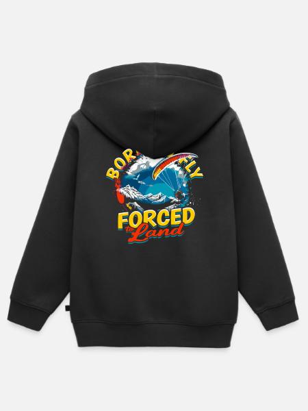 Paramotoring Motorschirm - Kinder Premium Organic Zip Hoodie - Schwarz