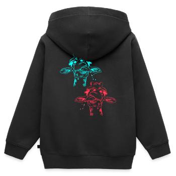 Giraffe Zoo Zootiere Giraffen - Kinder Premium Organic Zip Hoodie - Schwarz - Hinten - AI Model Kid Male (0cm)
