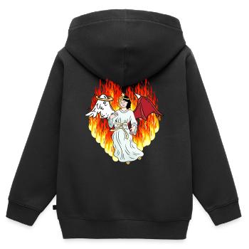 Ange occulte spirituel - Sweat Premium à capuche zippé enfant bio - noir - Dos - AI Model Kid Male (0cm)