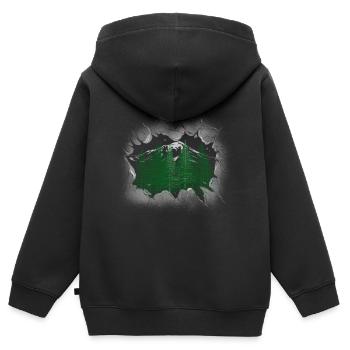 Forêt Épicéa Conifères Forêt Nature Arbres Arbre - Sweat Premium à capuche zippé enfant bio - noir - Dos - AI Model Kid Male (0cm)