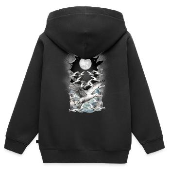 Möwen Möwe maritim - Kinder Premium Organic Zip Hoodie - Schwarz - Hinten - AI Model Kid Male (0cm)