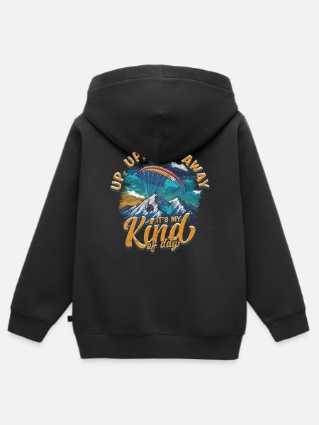 Paramotoring Motorschirm - Kinder Premium Organic Zip Hoodie - Schwarz