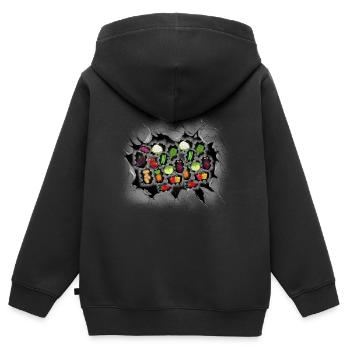 Vegetarier Gemüse Vegetarierin Koch Köchin - Kinder Premium Organic Zip Hoodie - Schwarz - Hinten - AI Model Kid Male (0cm)