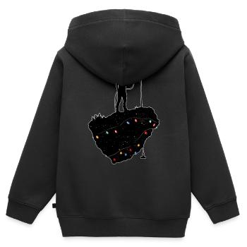 Magnet Angeln Magnet Fischer Weihnachten Hut Xmas - Kinder Premium Organic Zip Hoodie - Schwarz - Hinten - AI Model Kid Male (0cm)