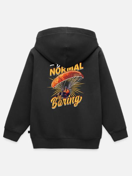 Paramotoring Motorschirm - Kinder Premium Organic Zip Hoodie - Schwarz